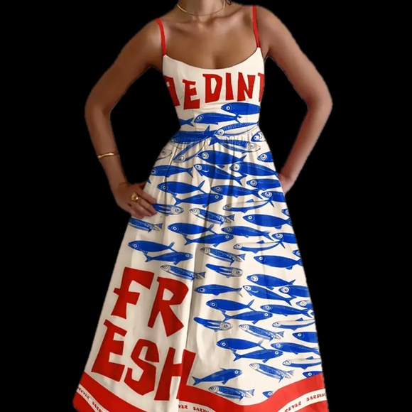 Fun Fish Sardines Summer Dress - Picture 2 of 5